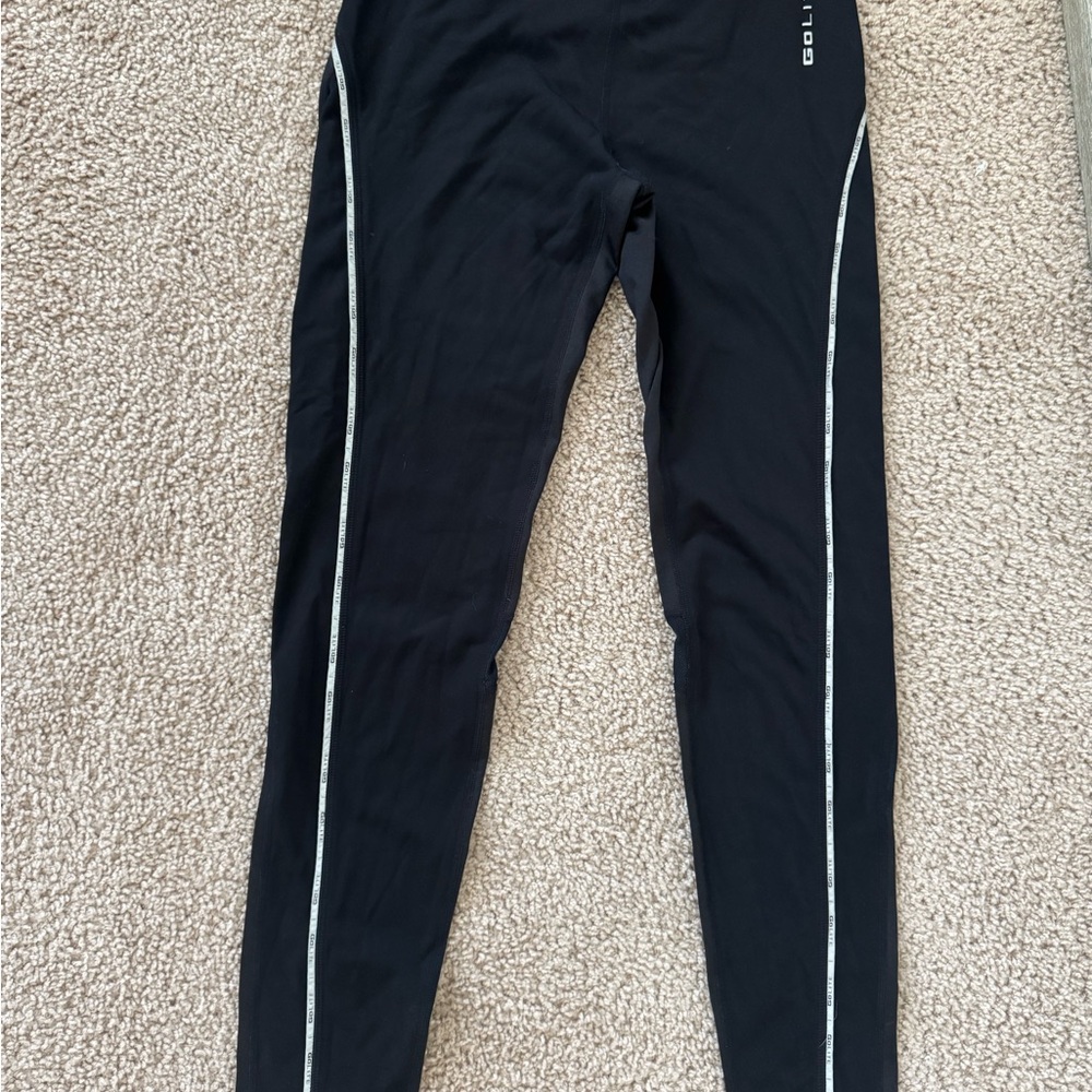 Golite Black Performance Leggings with Reflective Trim - Running